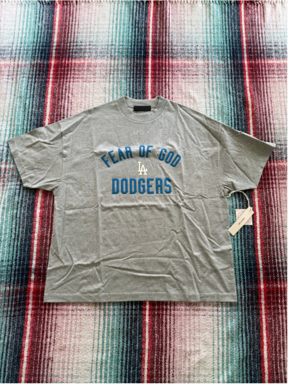 New with Tags Fear of God Essentials Los Angeles Dodgers Gray Graphic T-Shirt M